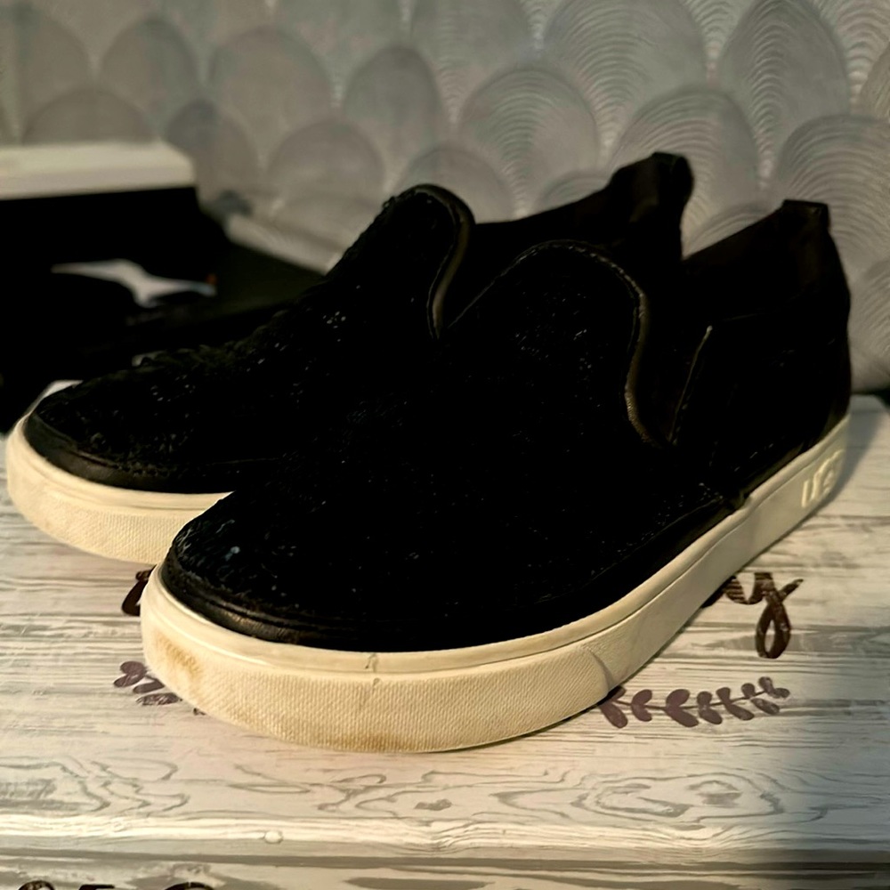 UGH Black Sequined Slip Ons